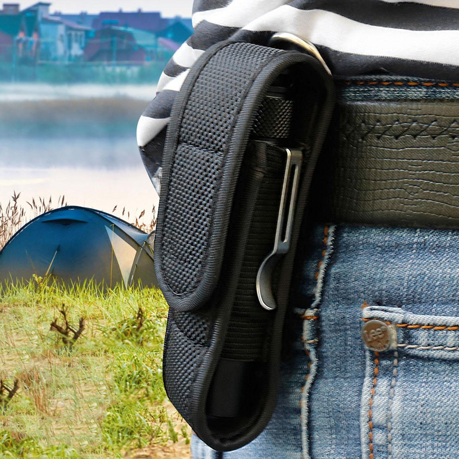 Outdoor Adventure Trips - LED-Taschenlampen-Schutzhülle Outdoor-Hüfttaschenlampen-Lederetui Fahrrad-Taschenlampen-Aufbewahrungstasche für Outdoor-Wandern und