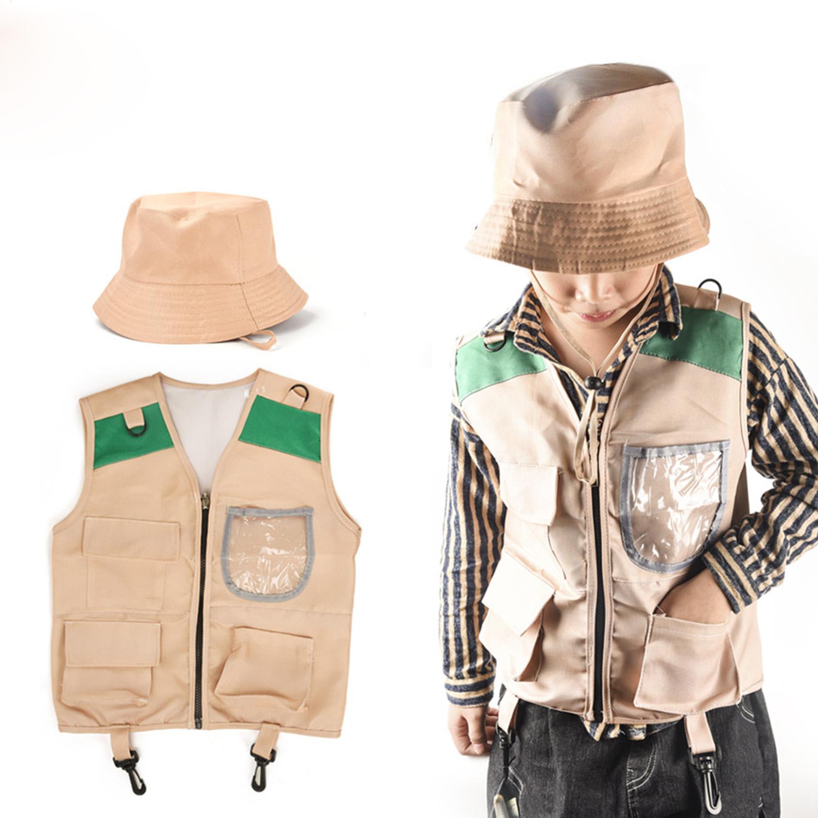 Outdoor Adventure Kit For Kids - Kinder-Entdecker-Hut und Weste, Kostümset, Abenteuer-Rollenspiel-Outdoor-Set für