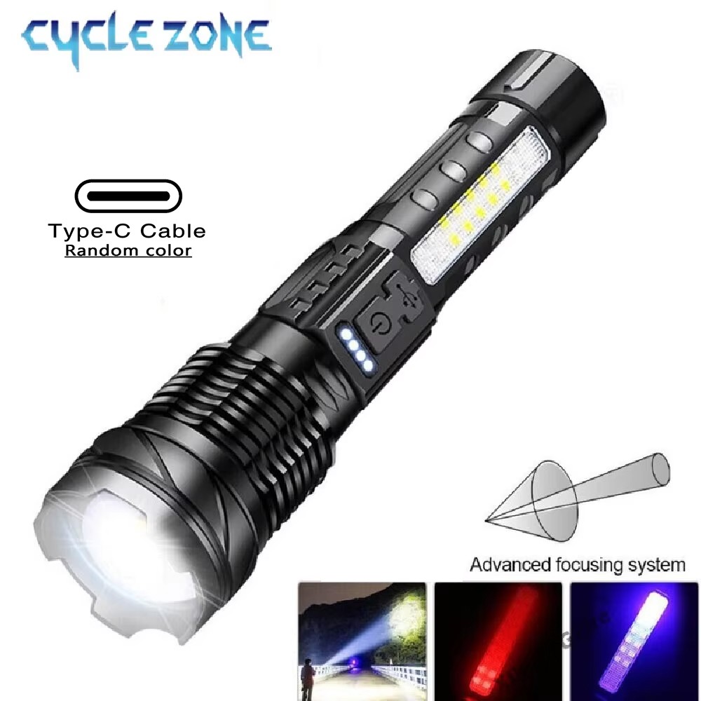 Outdoor Adventure Zone - XHP50 Taschenlampe, zoombare Taschenlampe, leistungsstarke Handbeleuchtung,