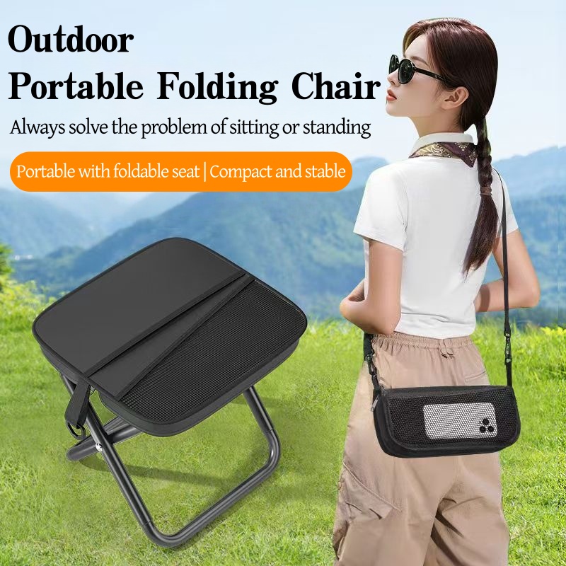 Outdoor Adventure Backpack - 6HY Tragbarer Faltbarer Rucksack-Hocker Leichter Camping-Angeln-Picknick-Stuhl