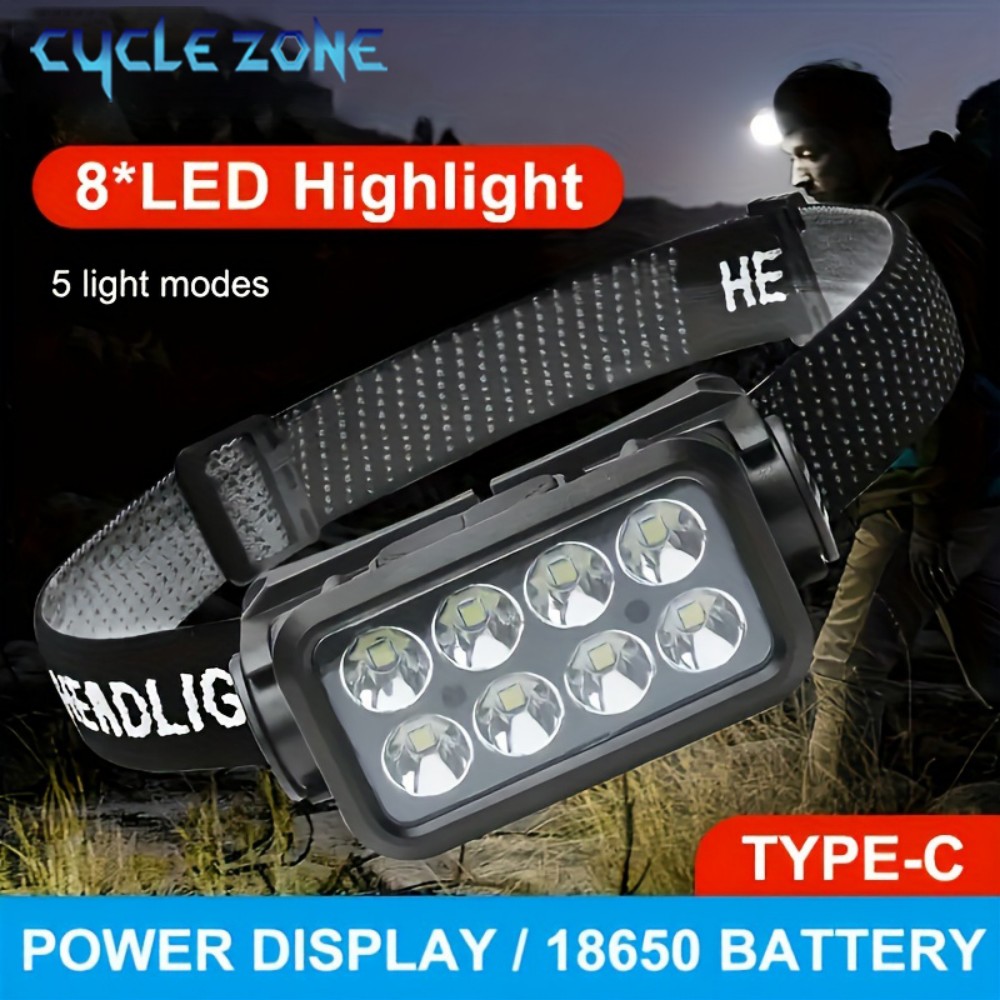 Outdoor Adventure Zone - 8 LED-Induktionsscheinwerfer Typ C wiederaufladbar Sensor