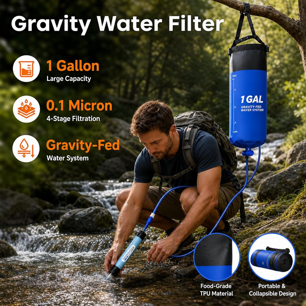 1 Gal Schwerkraft-Wasserfilter – Outdoor Adventure Backpack Bewertung und Preis